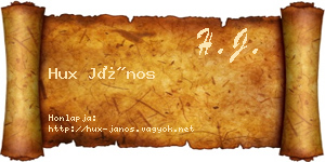 Hux János névjegykártya